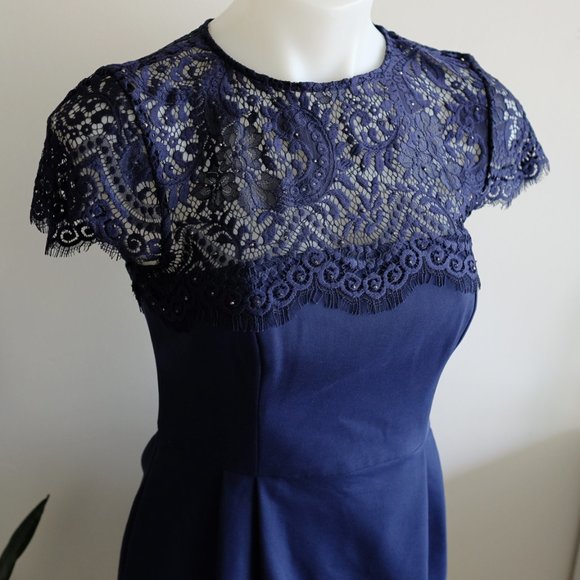 Ever New eyelash lace and crystal cocktail dress - Picture 3 of 13